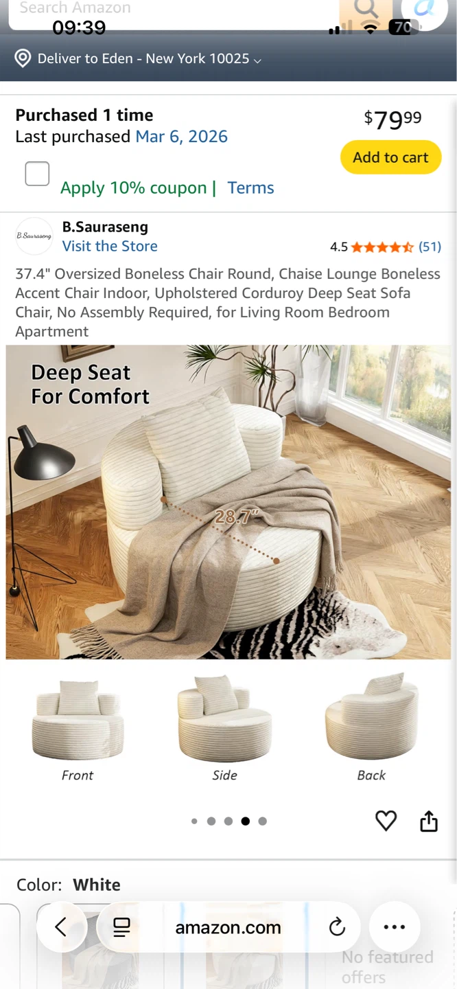 White round accent chair - photo 5