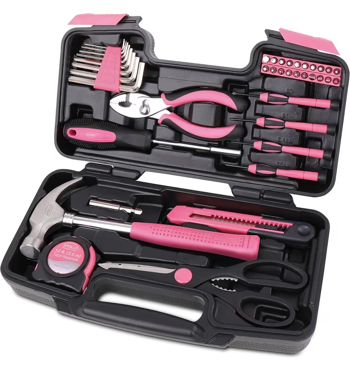 Apollo 39-Piece Pink Tool Kit