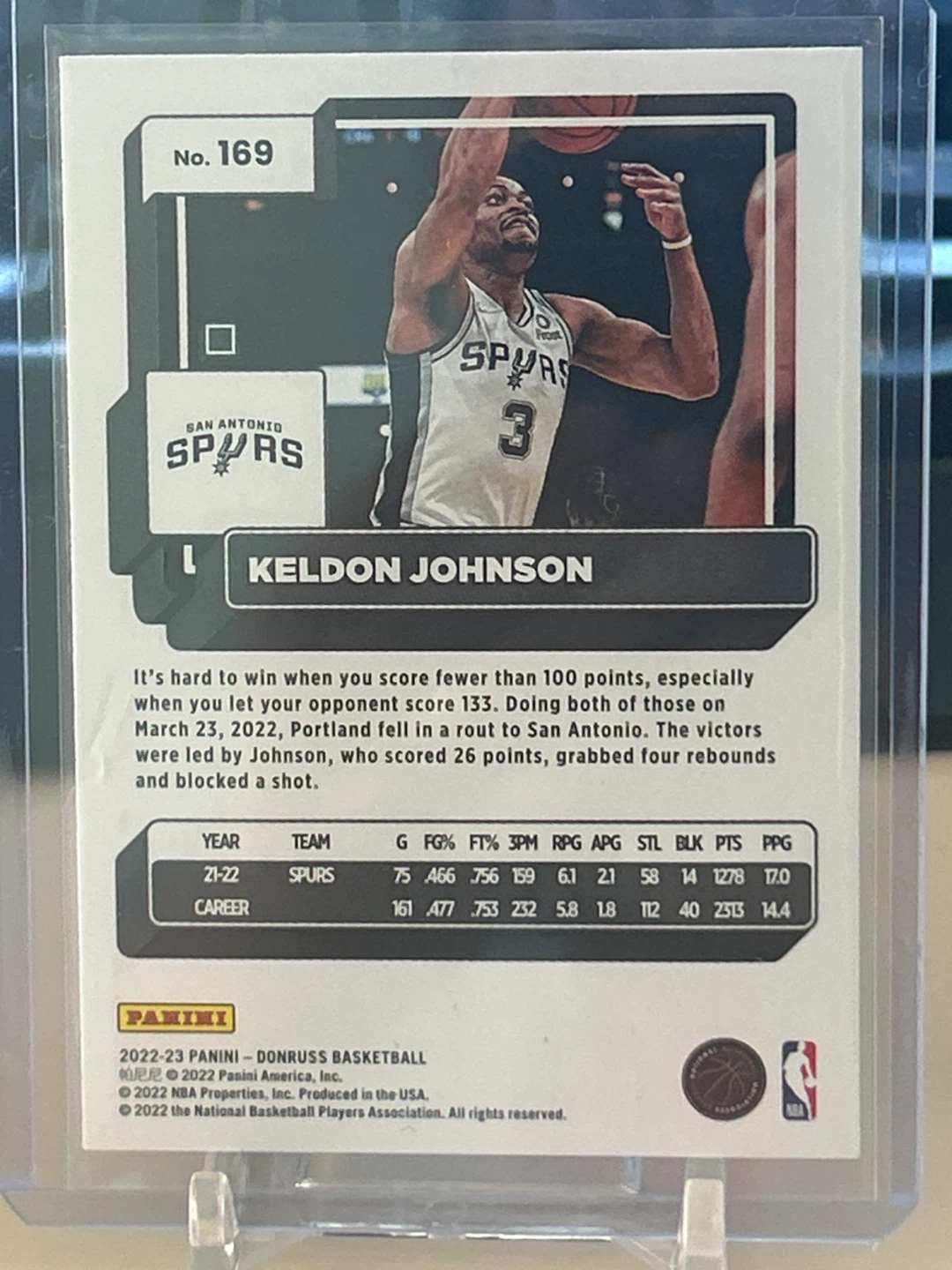 2022-23 Panini Donruss Basketball Keldon Johnson Card - photo 2