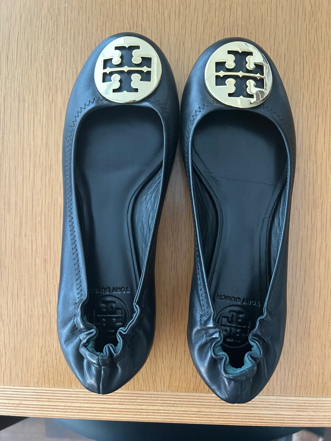 Tory Burch Black Leather Ballet Flats 7.5