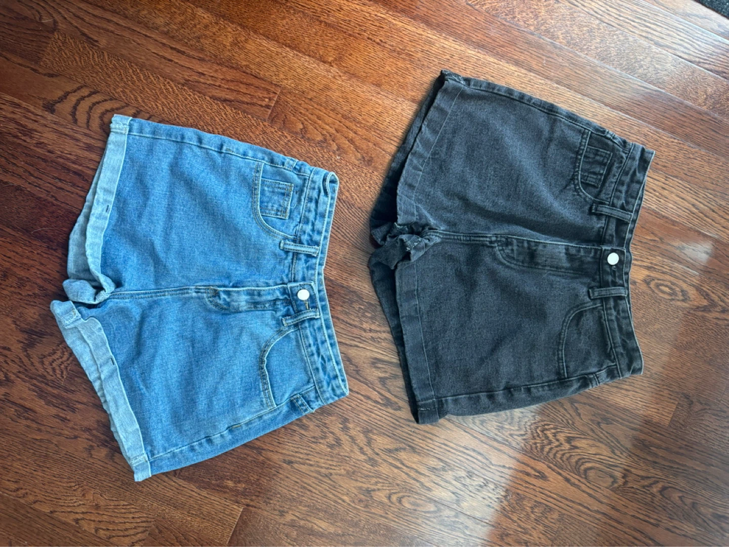 Two pairs high waist denim jeans