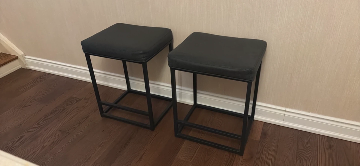 2 Black/Dark Gray Countertop Stools