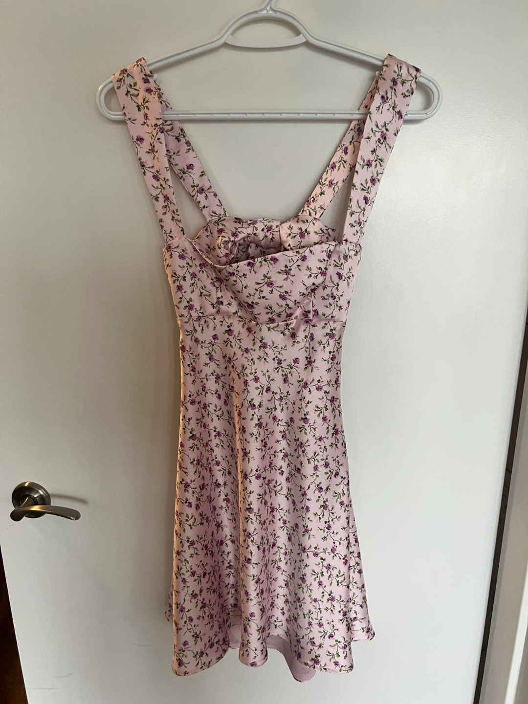 Zara Floral Satin Print Mini Dress (XS) - photo 2