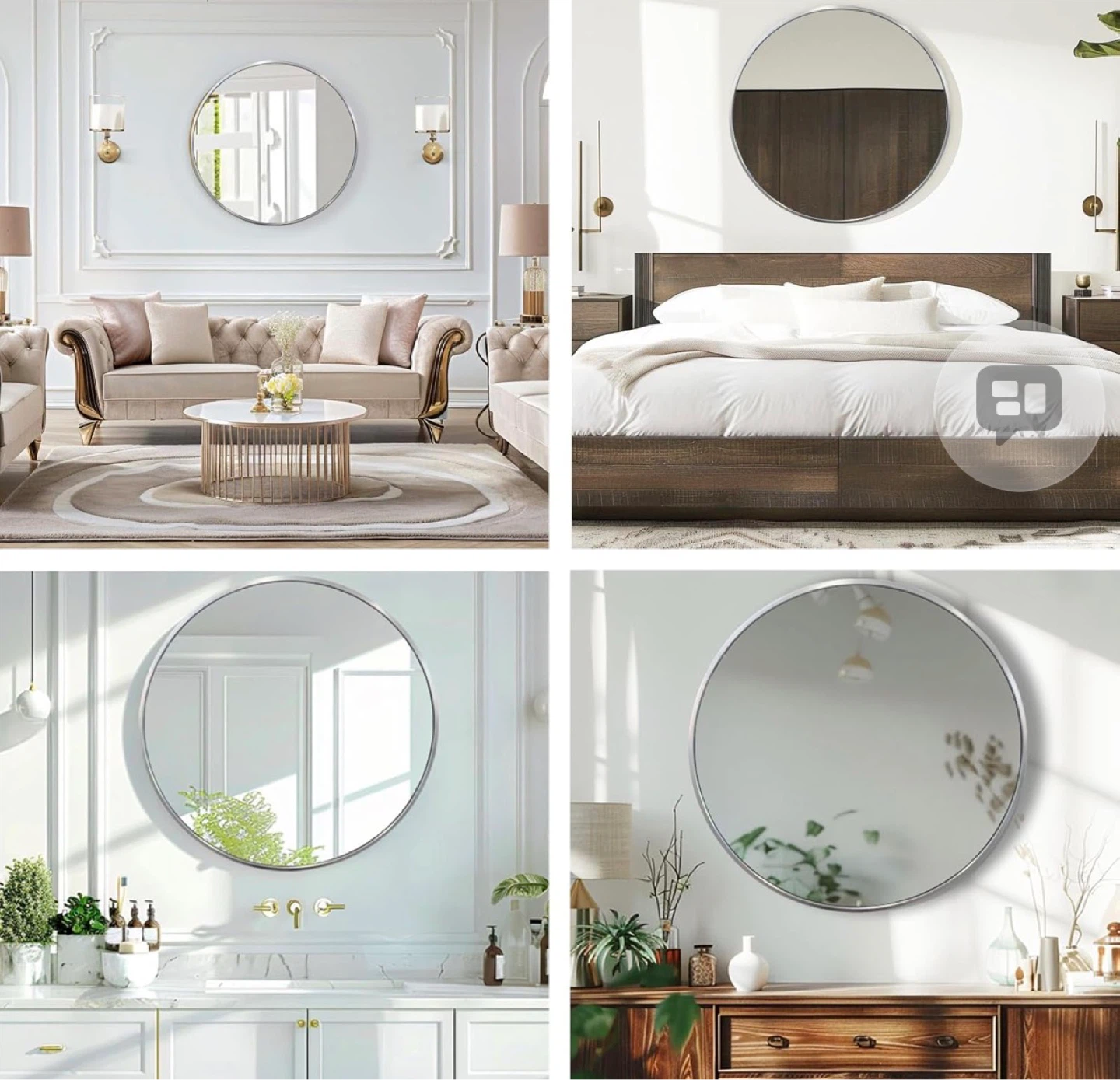 28 Inch Black Round Wall Mirror - photo 2