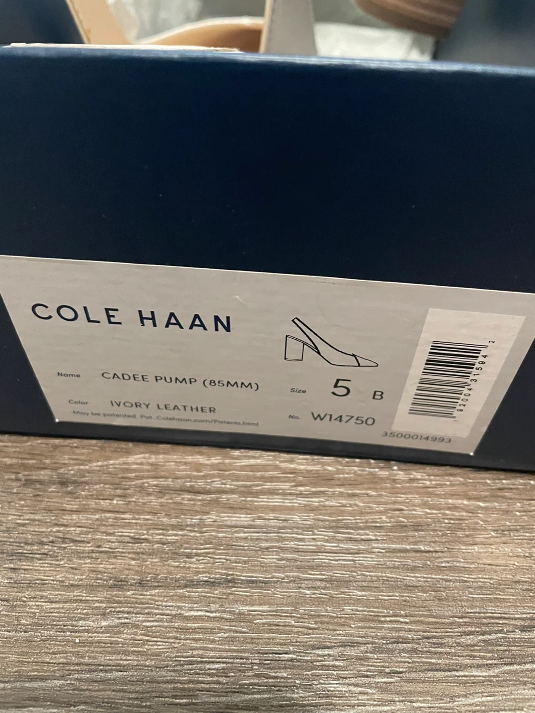 Cole Haan Cadde Pump (85mm) Ivory Leather Women's Size 5 B