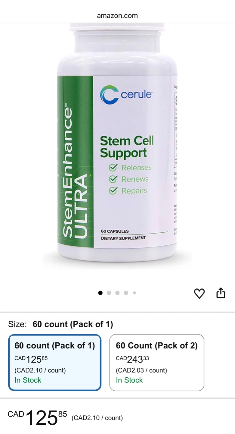 Cerule StemEnhance Stem Cell Support  supplement