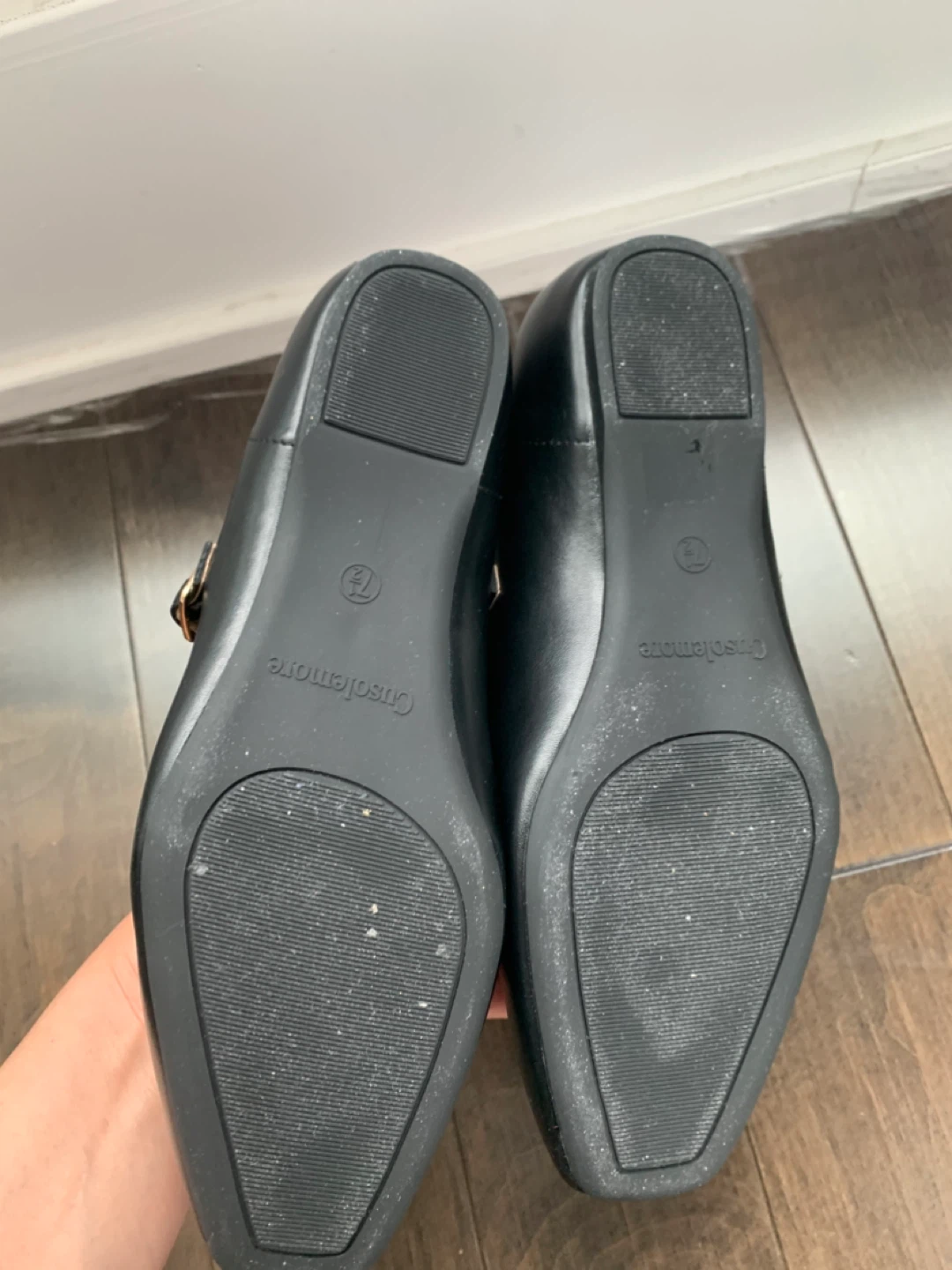 Black leather Mary Jane Flats Size 7.5 - photo 5
