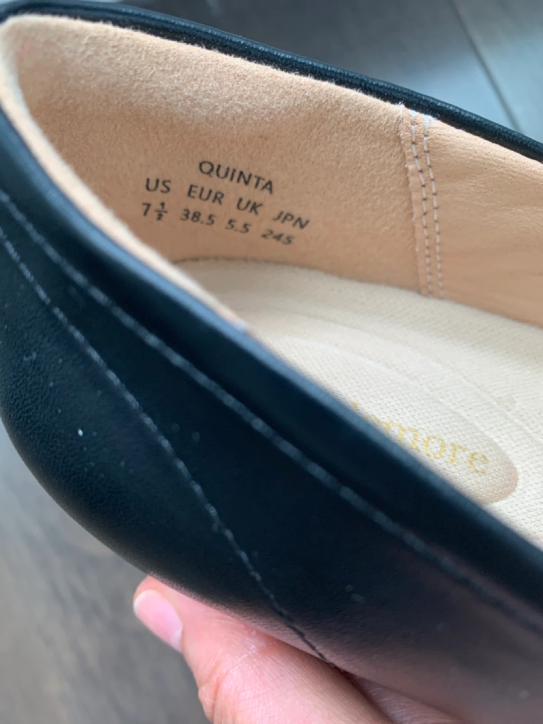 Black leather Mary Jane Flats Size 7.5 - photo 3