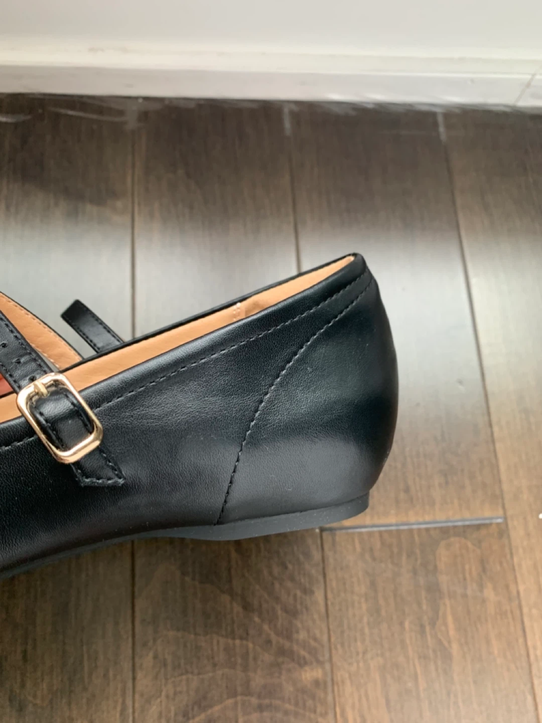 Black leather Mary Jane Flats Size 7.5 - photo 4