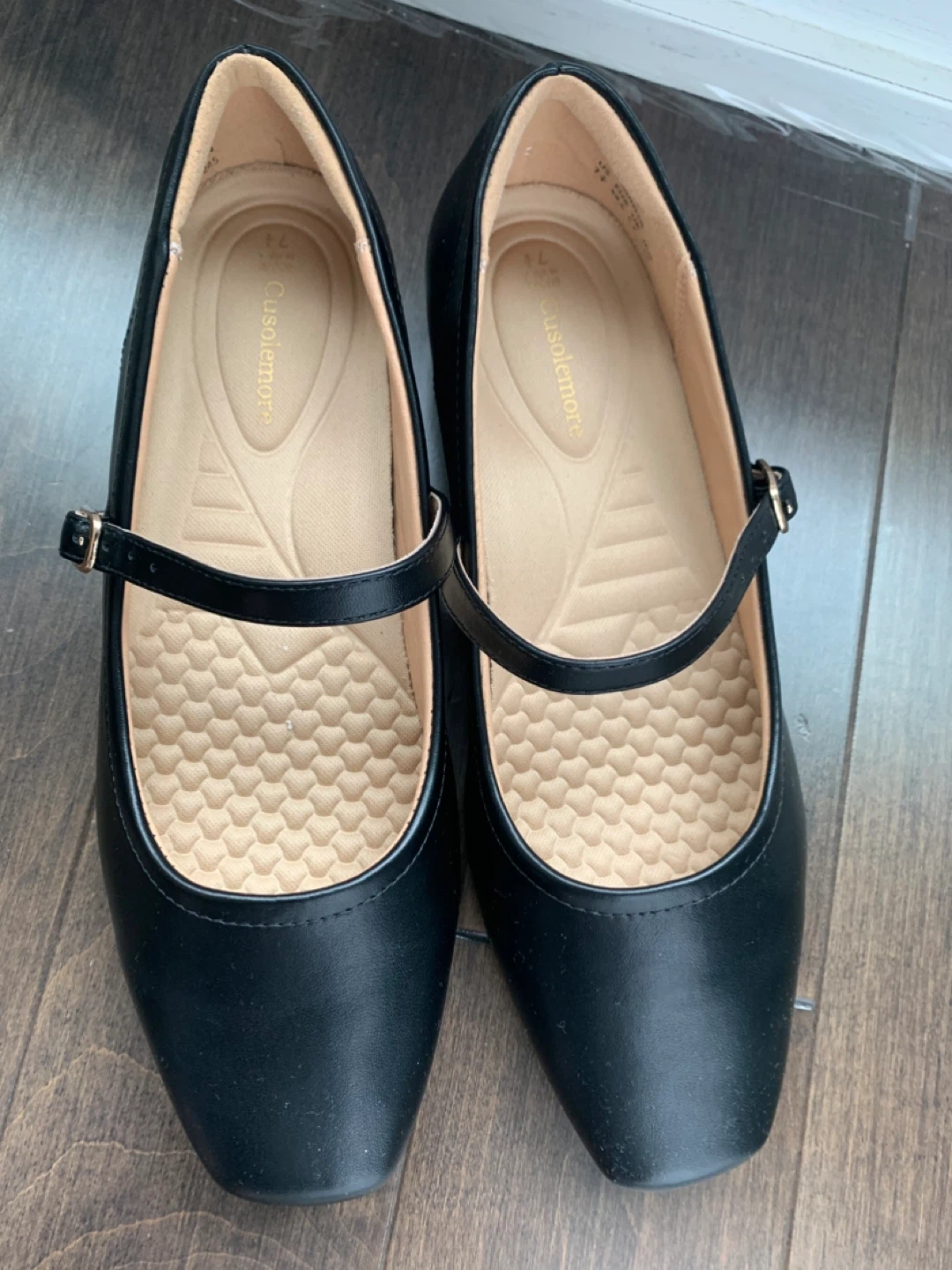 Black leather Mary Jane Flats Size 7.5