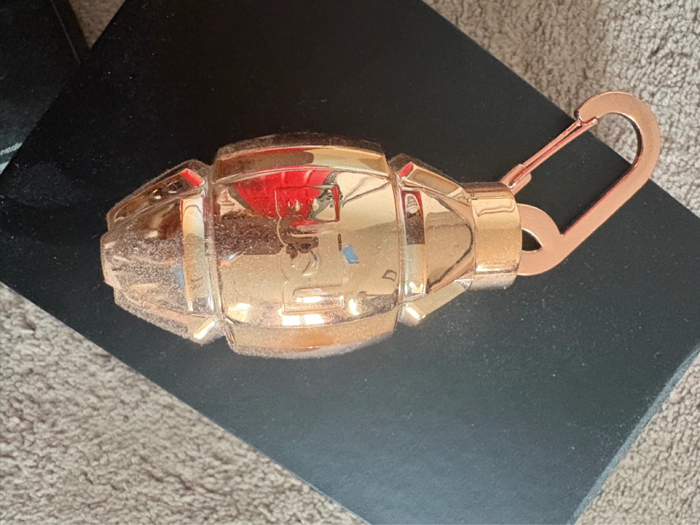 Rose Gold Grenade Keychain& charger
