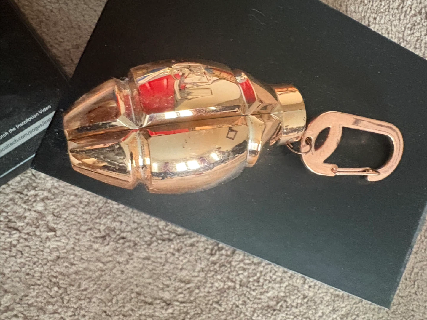 Rose Gold Grenade Keychain& charger - photo 2