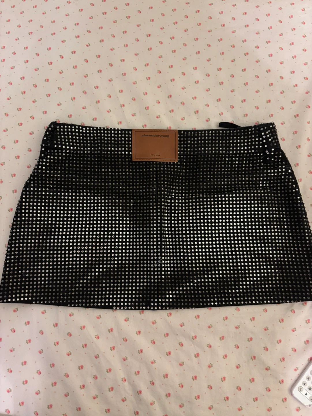 Alexander Wang Black Crystal Studded Mini Skirt Size 28 - photo 3