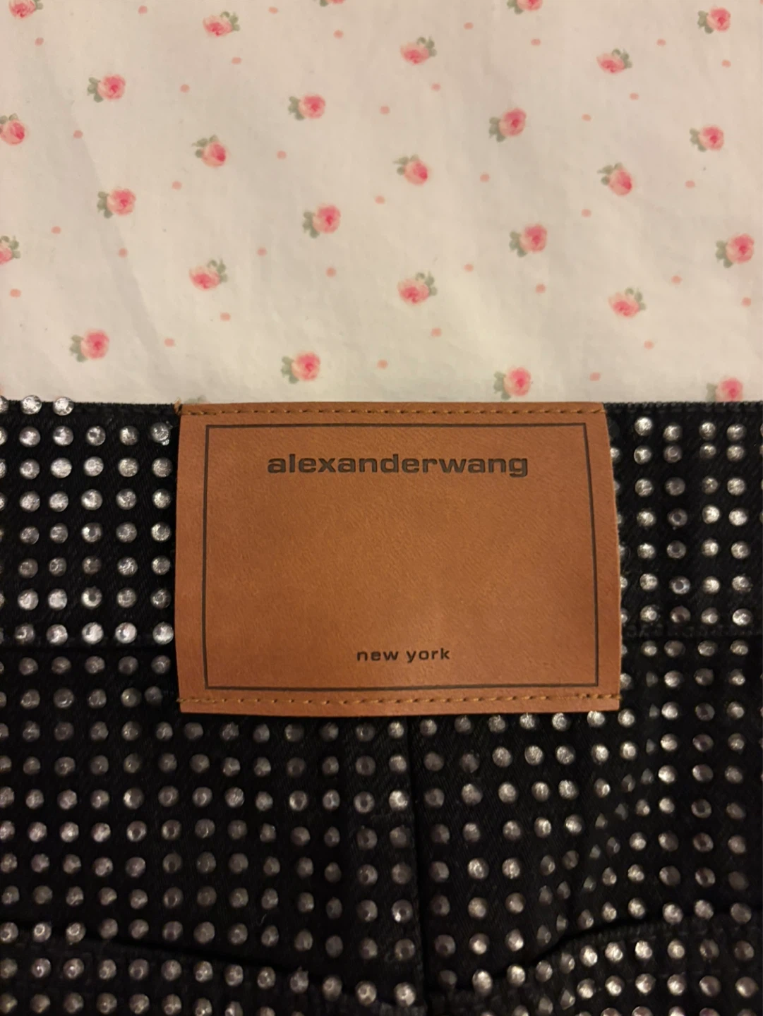 Alexander Wang Black Crystal Studded Mini Skirt Size 28 - photo 5