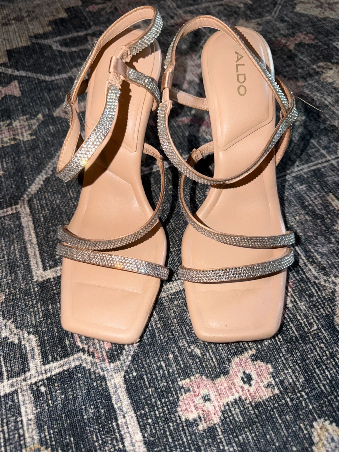 ALDO Women's Strappy Heels with Rhinestones