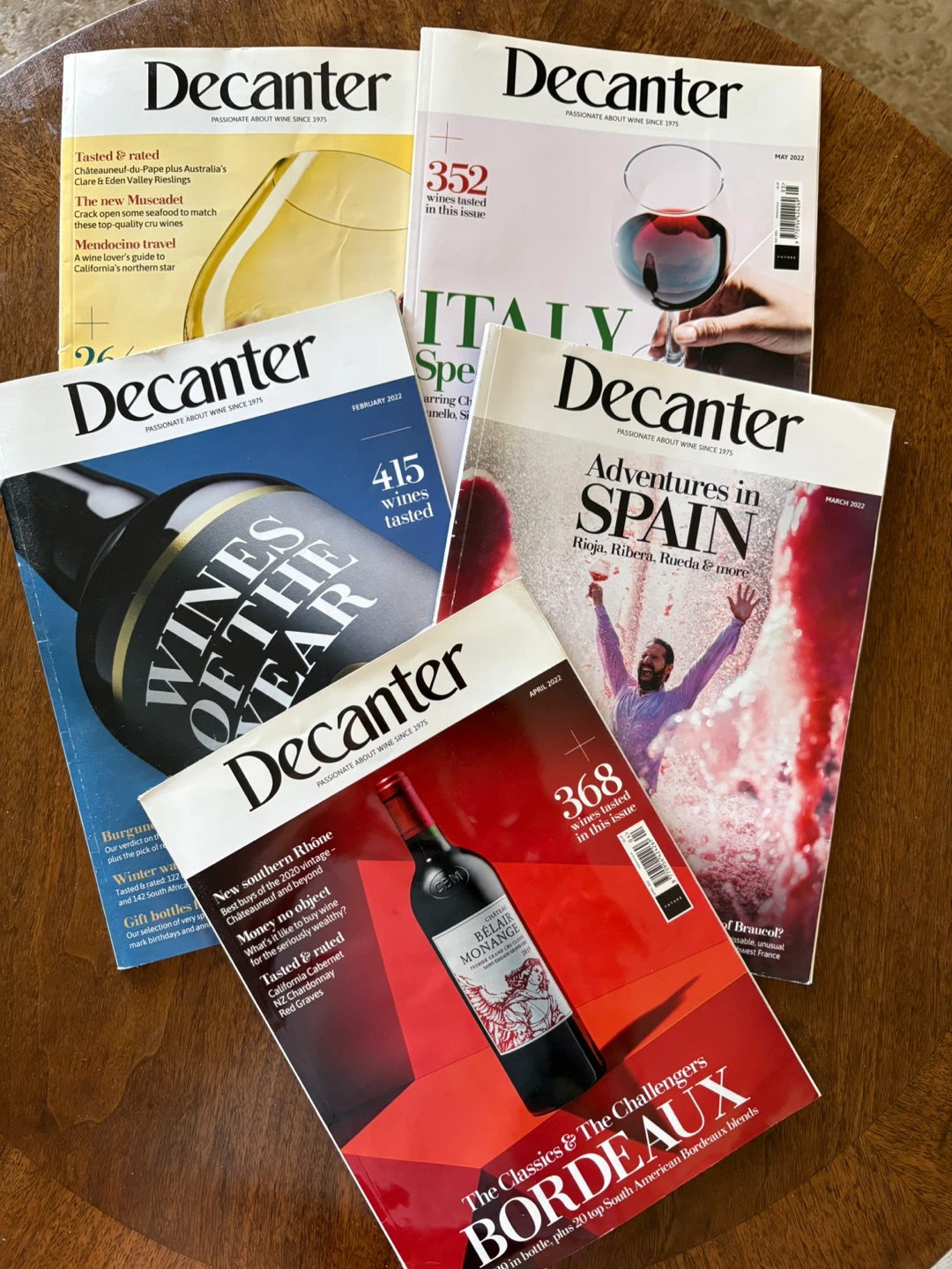 Decanter Magazine 2022 Collection of 5 issues