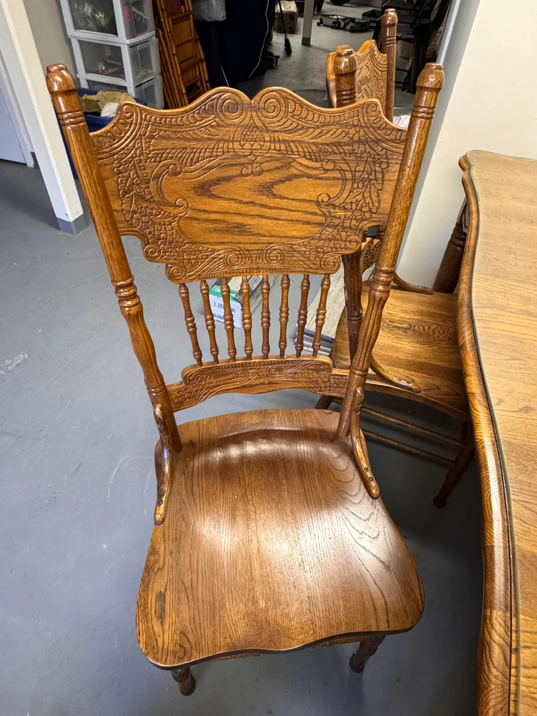 Oak Dining Table and Chairs Set - photo 3