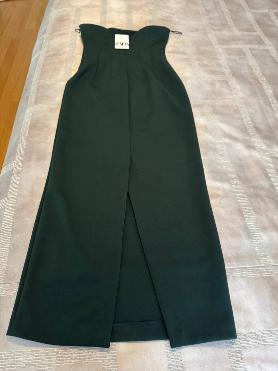 Zara Strapless Maxi Dress - Dark Green - photo 2