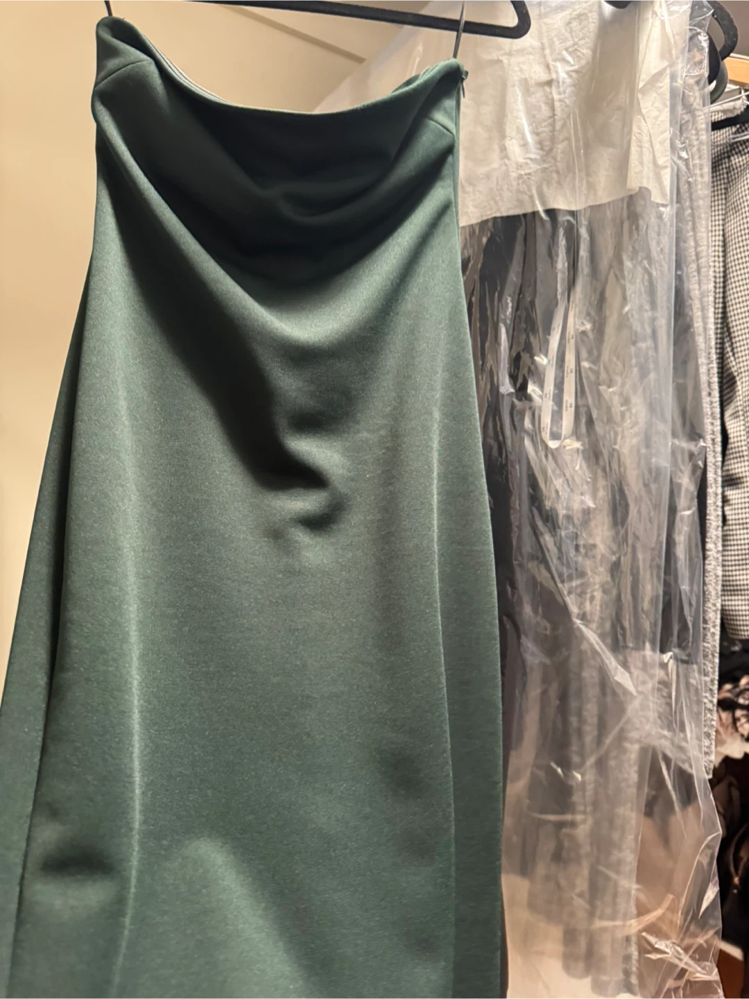 Zara Strapless Maxi Dress - Dark Green - photo 4