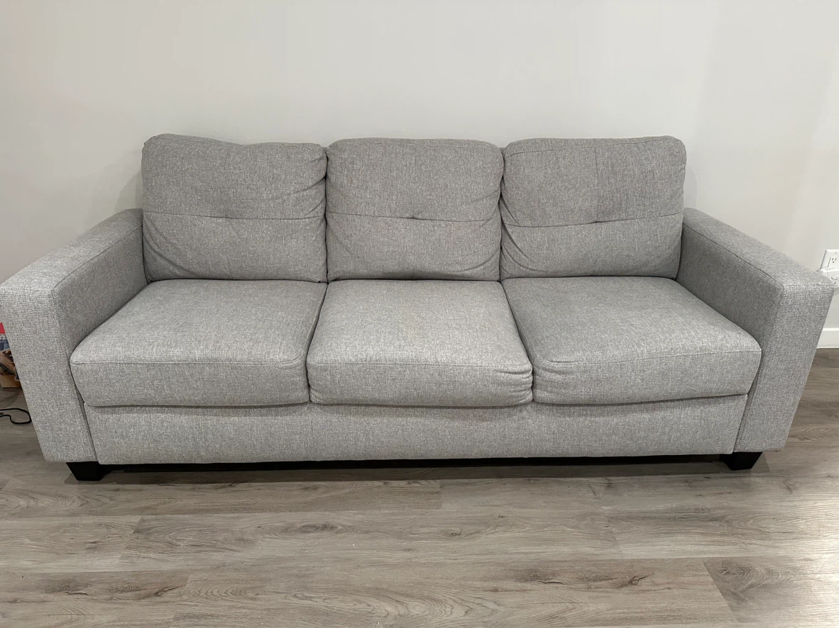 Grey Fabric 3-Seater Sofa