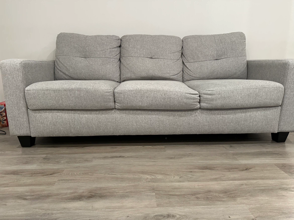 Grey Fabric 3-Seater Sofa - photo 2