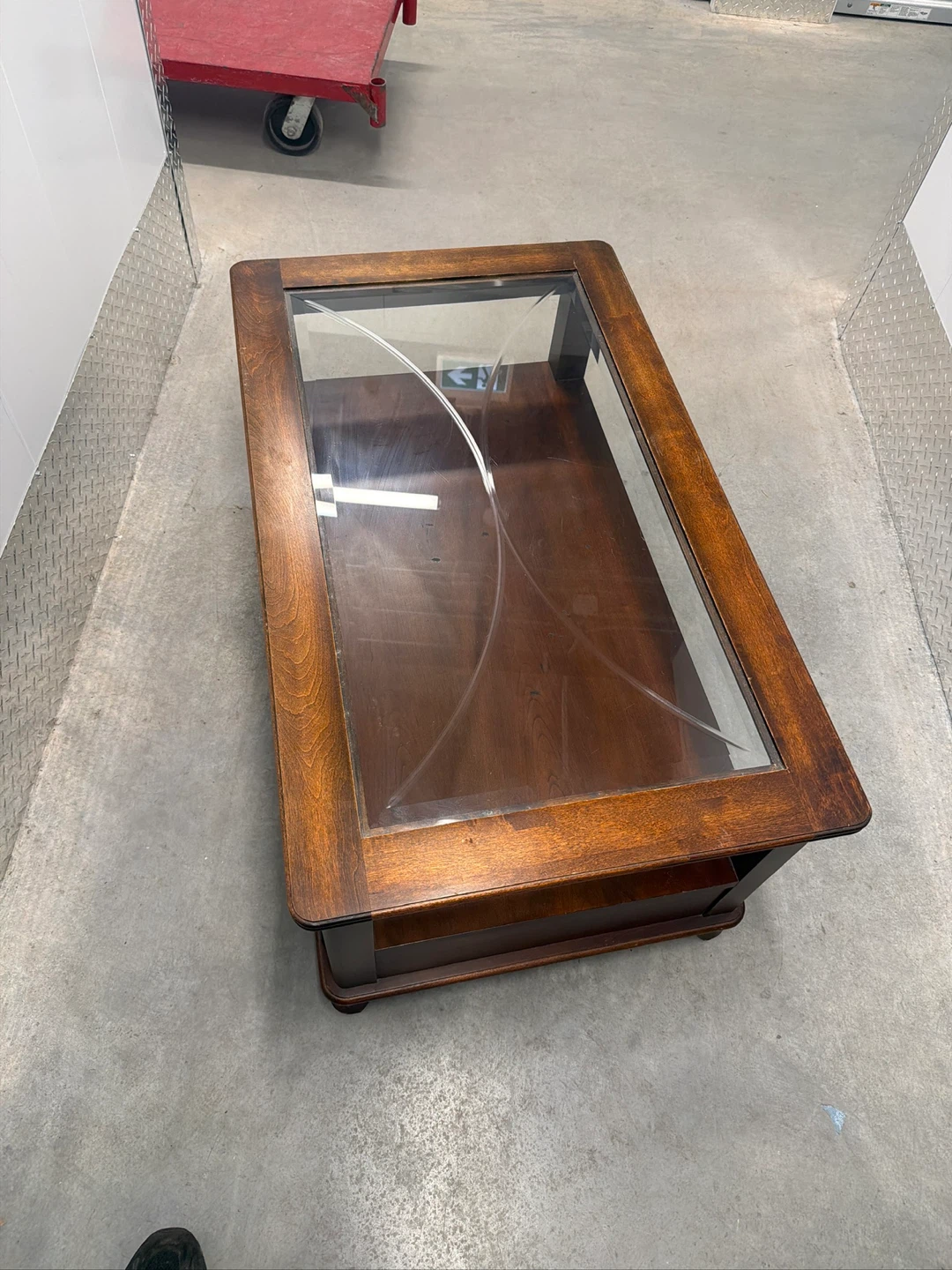 Glass Top Coffee Table with Storage Drawer & Shelf - photo 4