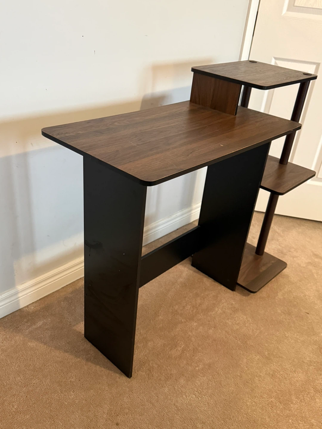 Dark Wood Side Table with Shelves - photo 2