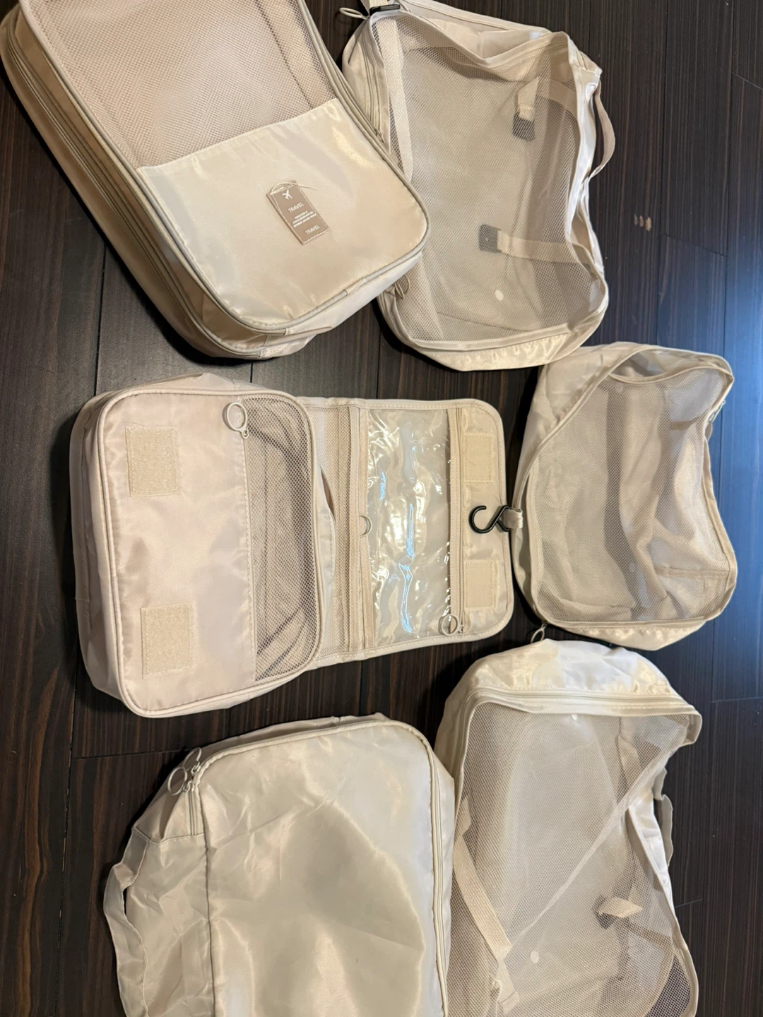 Travel Packing Cubes Set - Cream