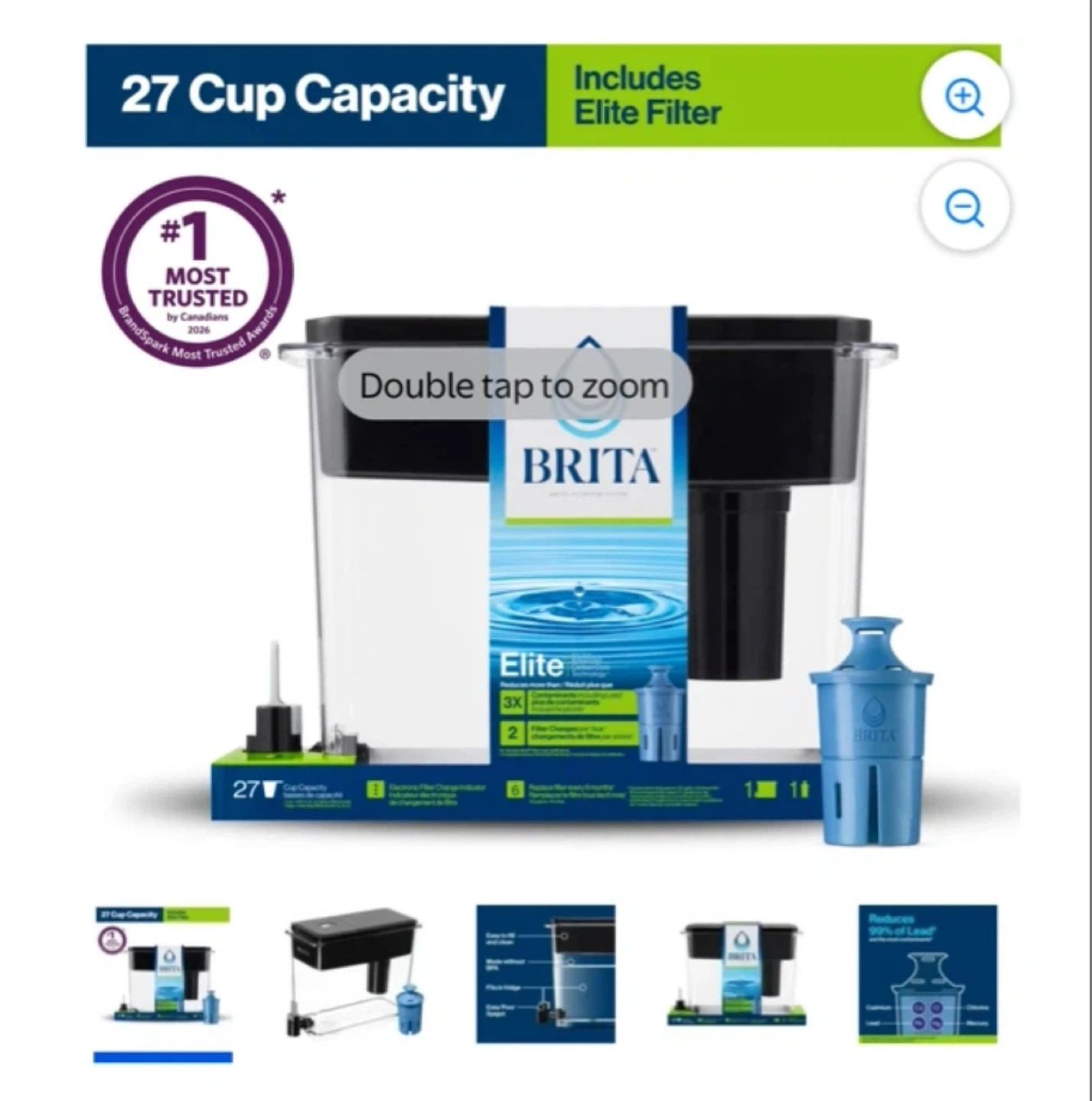Brita 27-Cup Elite Filter Water Dispenser - UltraMax, Black