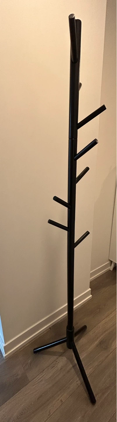 White Shoe Cabinet with 4 Compartments + Coat Rack - photo 4