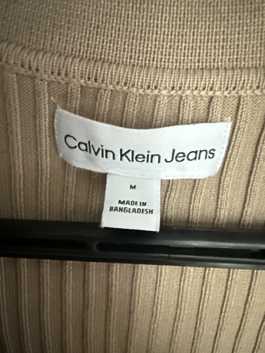 Calvin Klein Jeans Ribbed Collared Top - Size M - photo 2