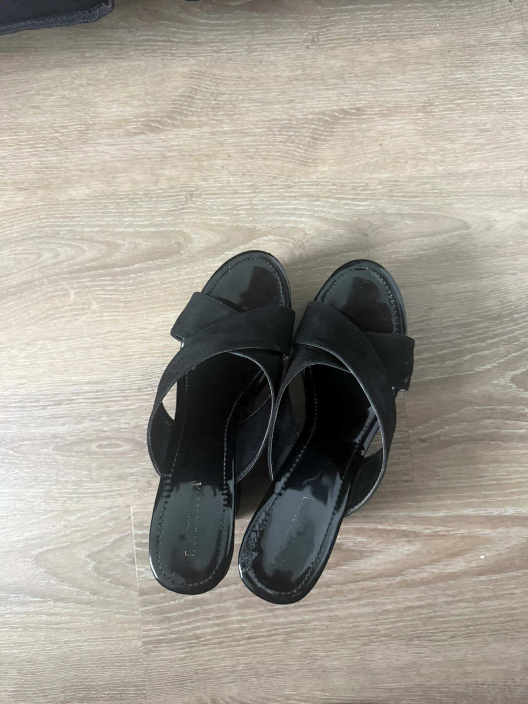 Black Platform Wedge Sandals Size 10