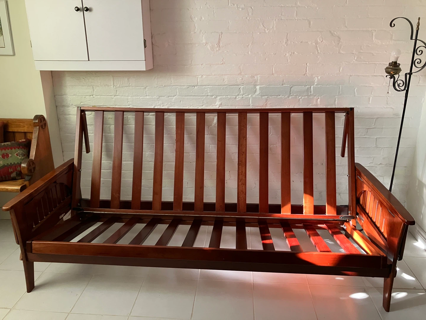 Wooden futon frame and mattress - photo 4