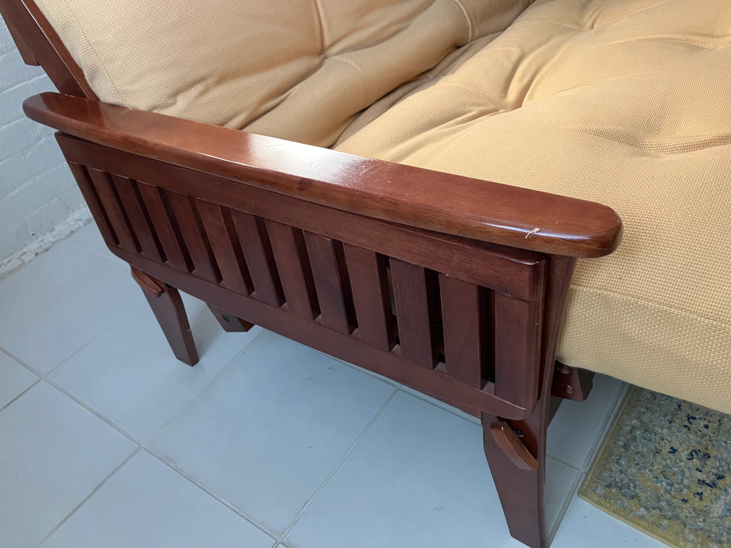 Wooden futon frame and mattress - photo 3