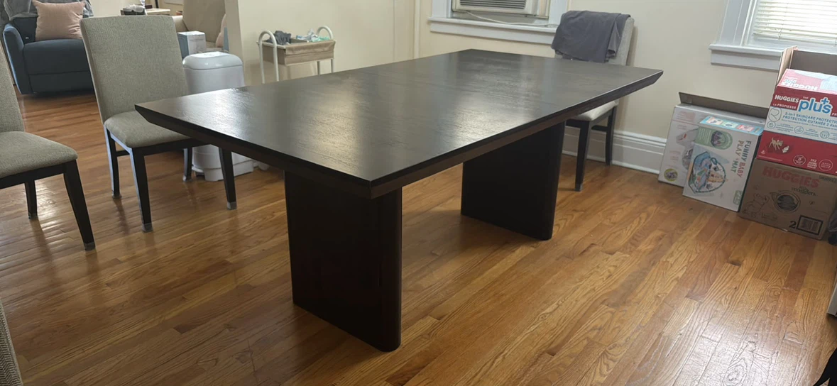 Like New Dark Brown Dining Table + Chairs (Set of 6) - photo 2