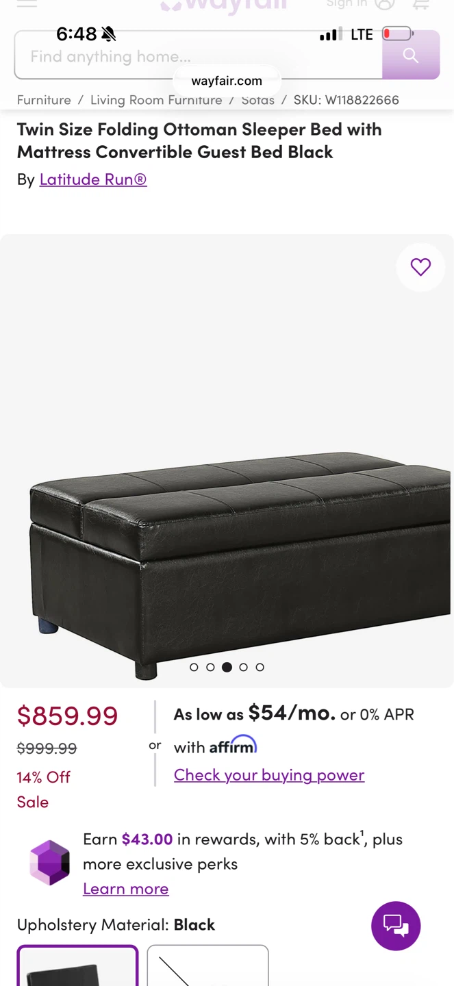 Twin Size Folding Ottoman Sleeper Bed - photo 4
