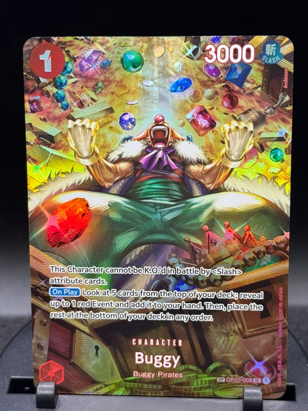 One Piece Card Game Buggy Character Card SP03-008 R - photo 3
