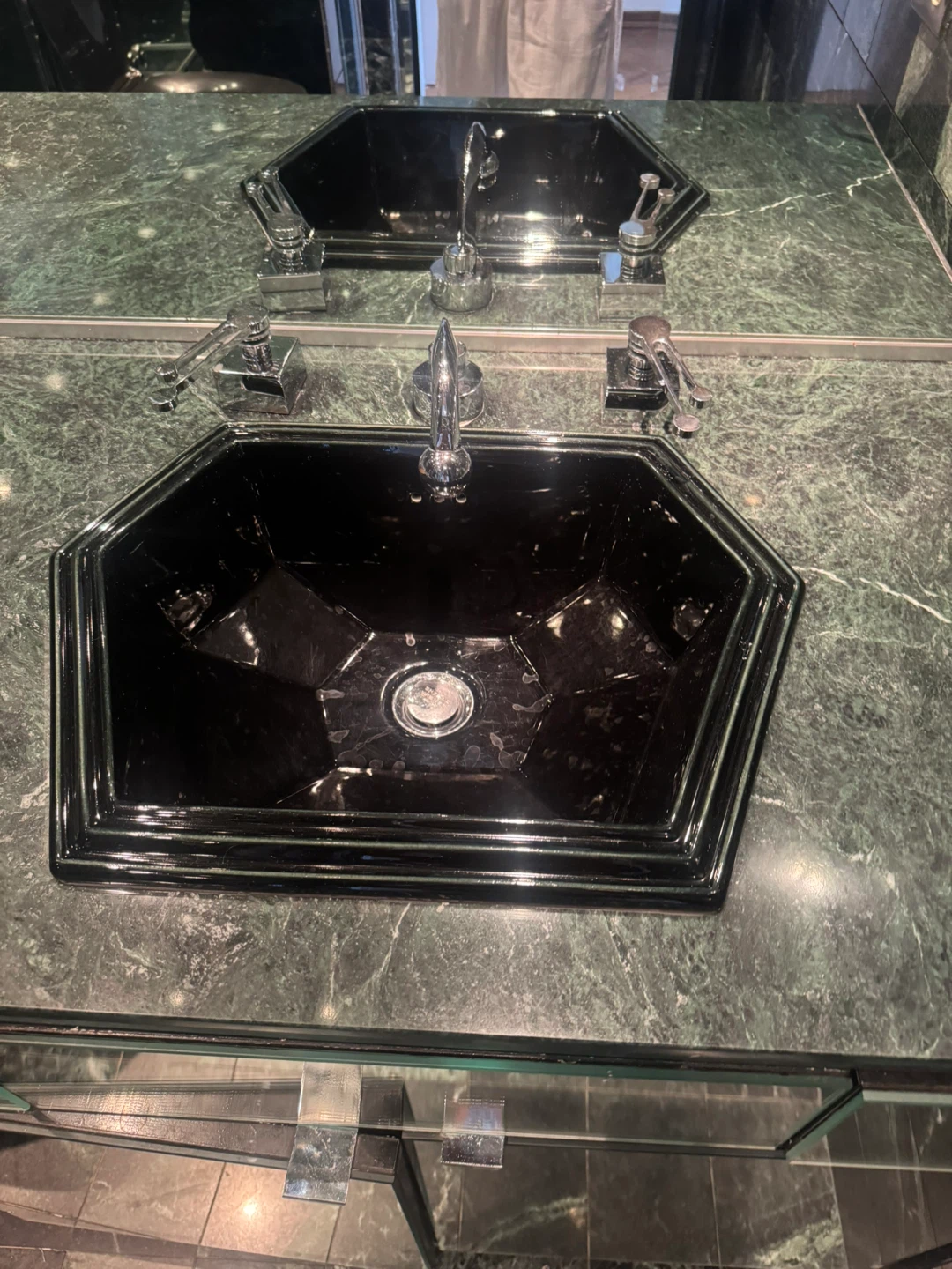 Bathroom Vanity Hexagonal Black Bathroom Sink with Faucet - photo 5