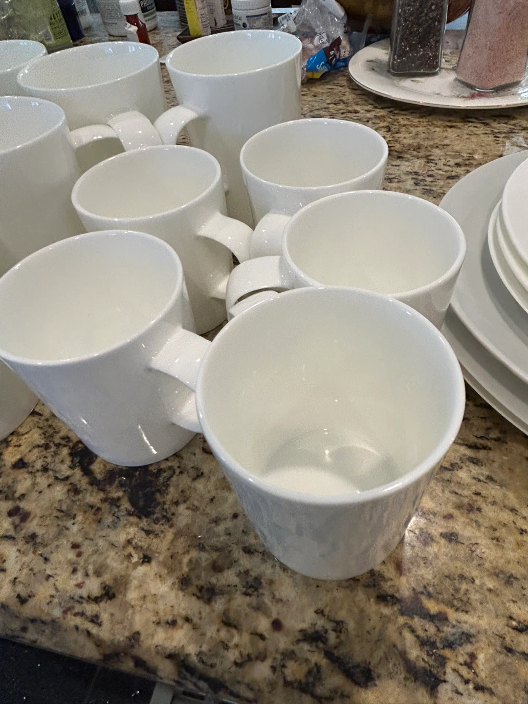Crate & Barrel White Ceramic Mugs and Plates Set - photo 4
