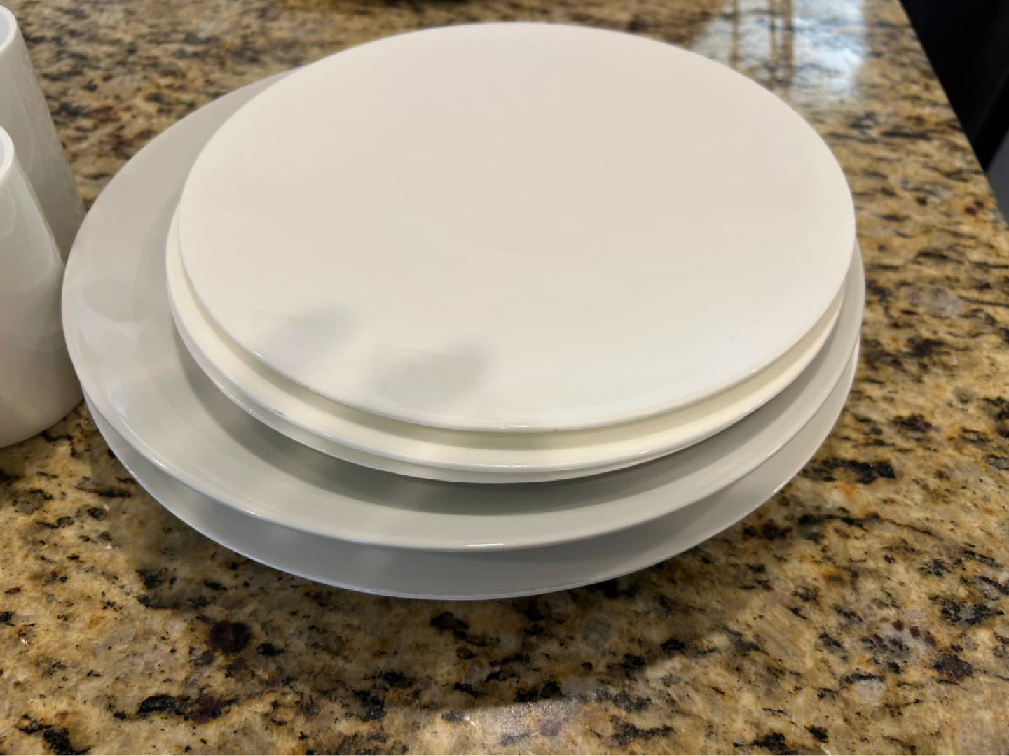 Crate & Barrel White Ceramic Mugs and Plates Set - photo 2