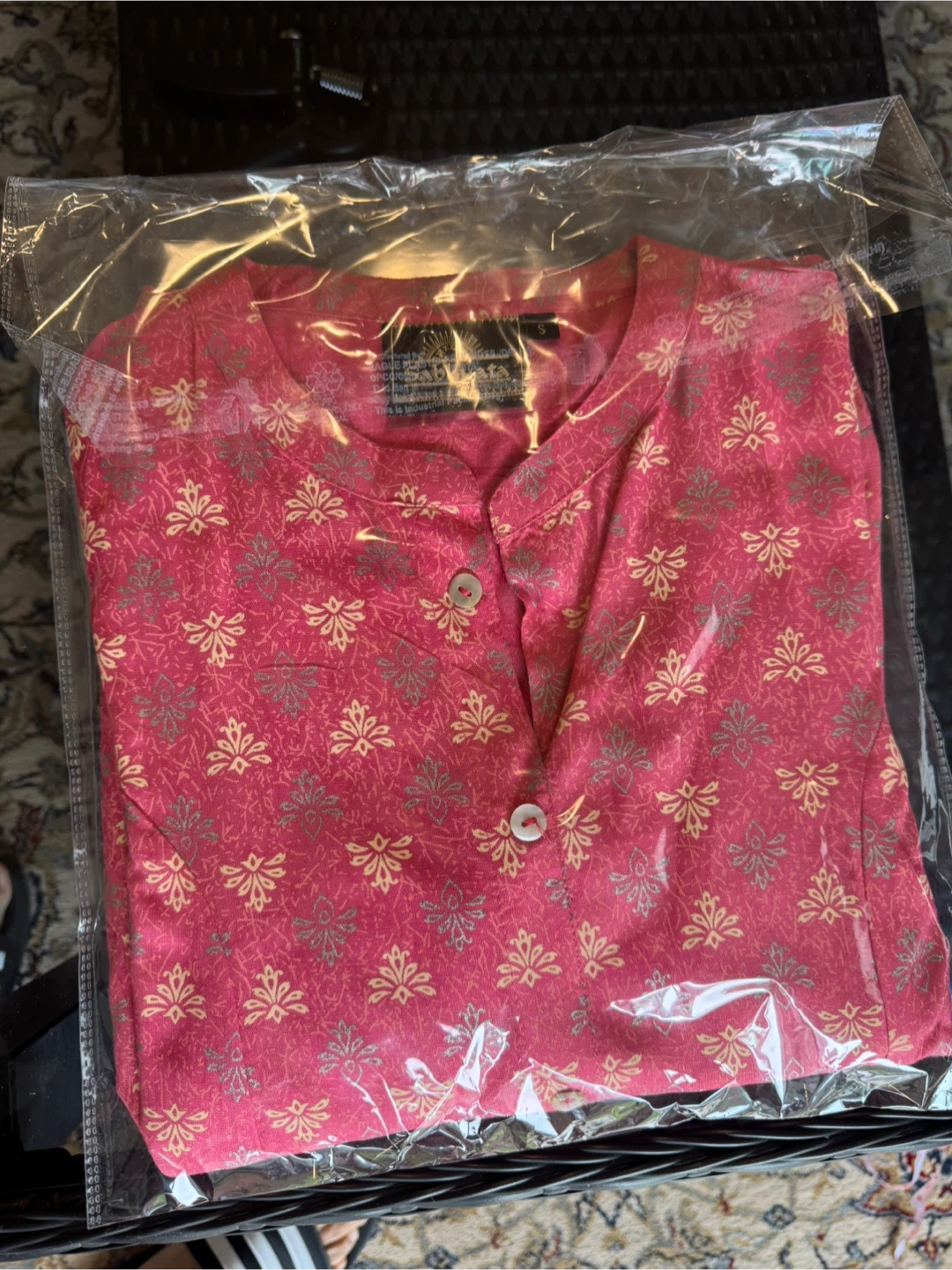 Pink Floral Print Kurta - Size S - photo 4