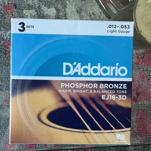 3 Sets of Acoustic Guitar Strings - Light Gauge