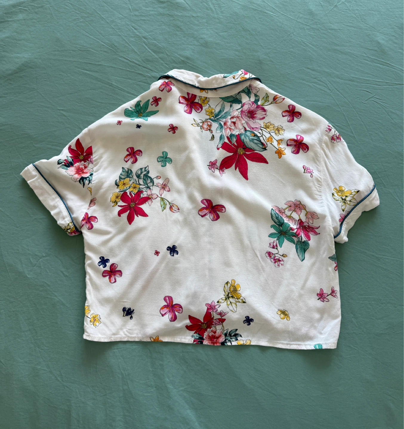 Pull & Bear Floral Short Sleeve Button-Up Shirt - photo 2