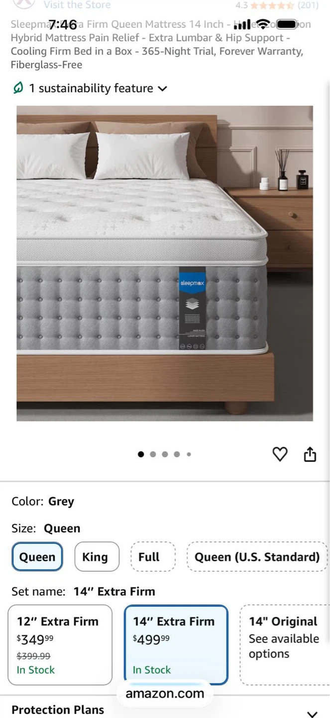 Sleepmax Queen 14" Extra Firm Hybrid Mattress