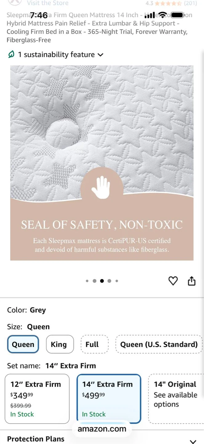 Sleepmax Queen 14" Extra Firm Hybrid Mattress - photo 3