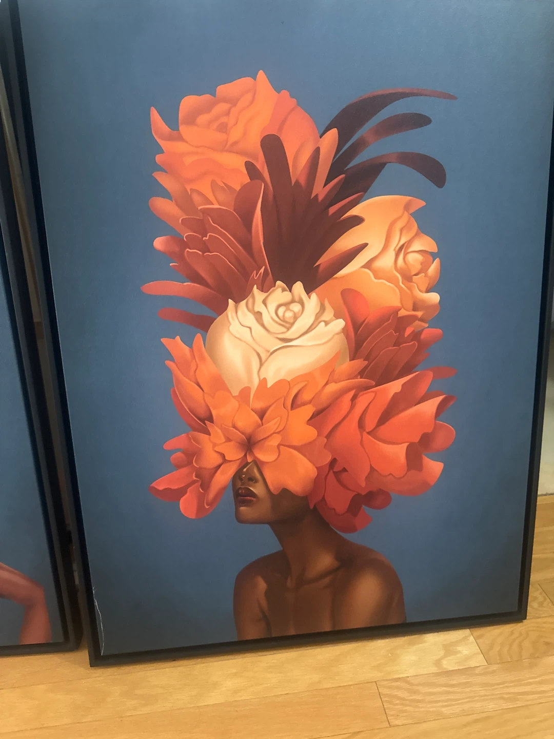 Framed Wall Art - Woman with Floral Headpiece