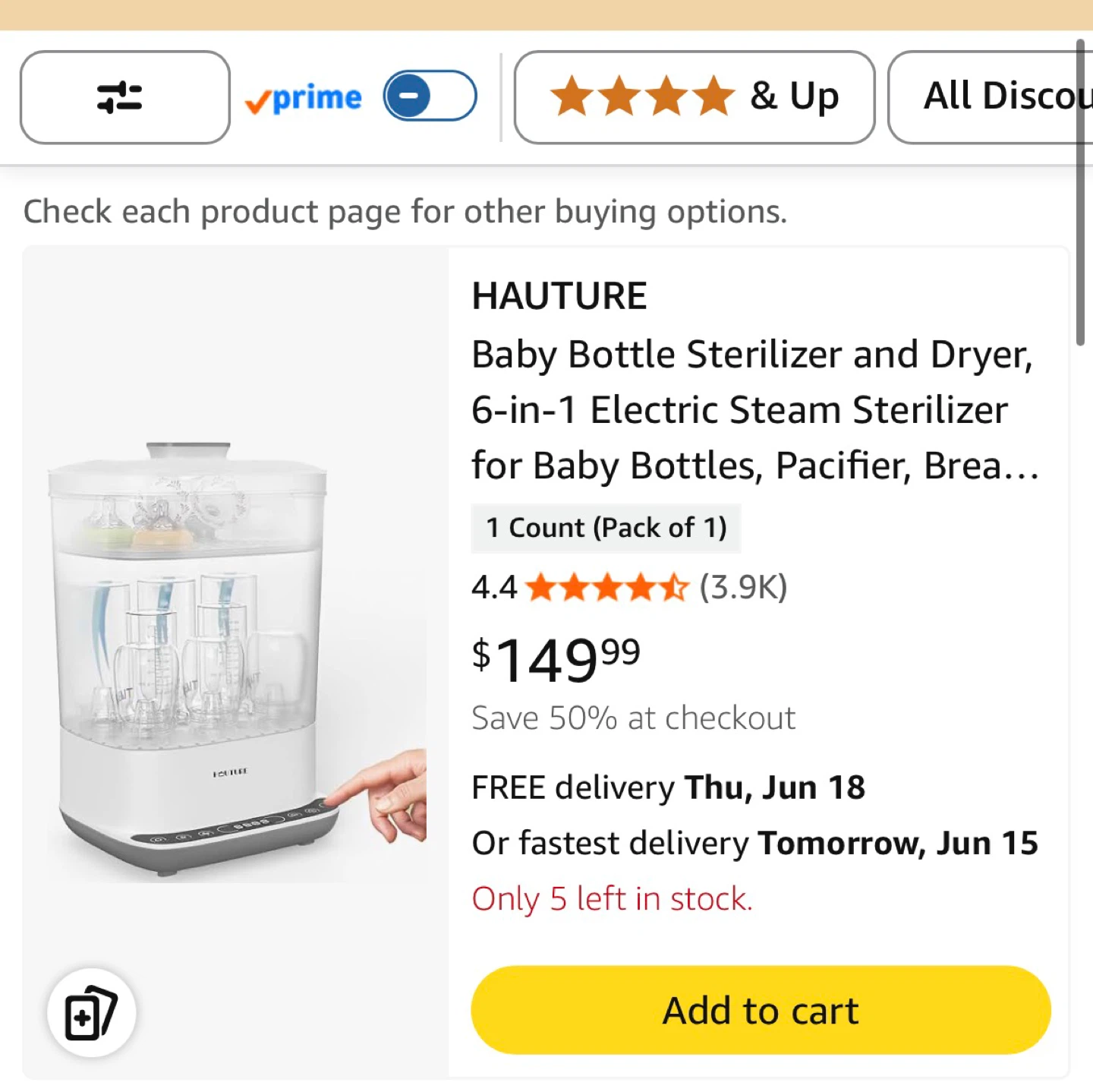 HAUTURE Baby Bottle Sterilizer NEW - photo 2