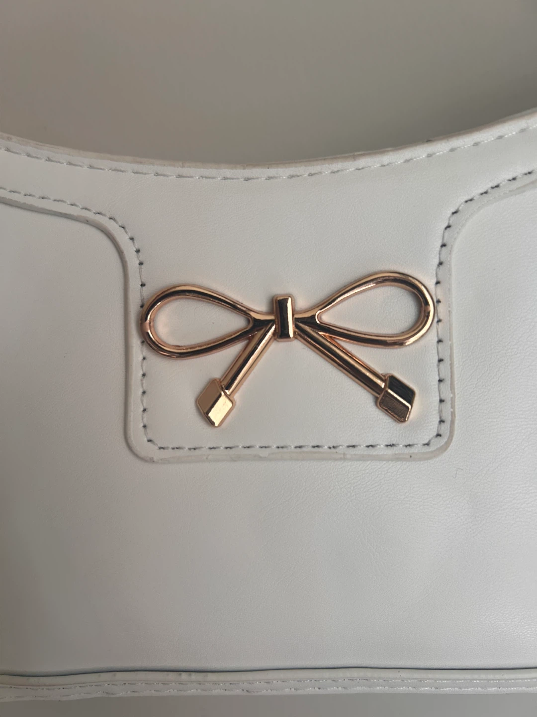White Shoulder Bag with Bow Detail - photo 2