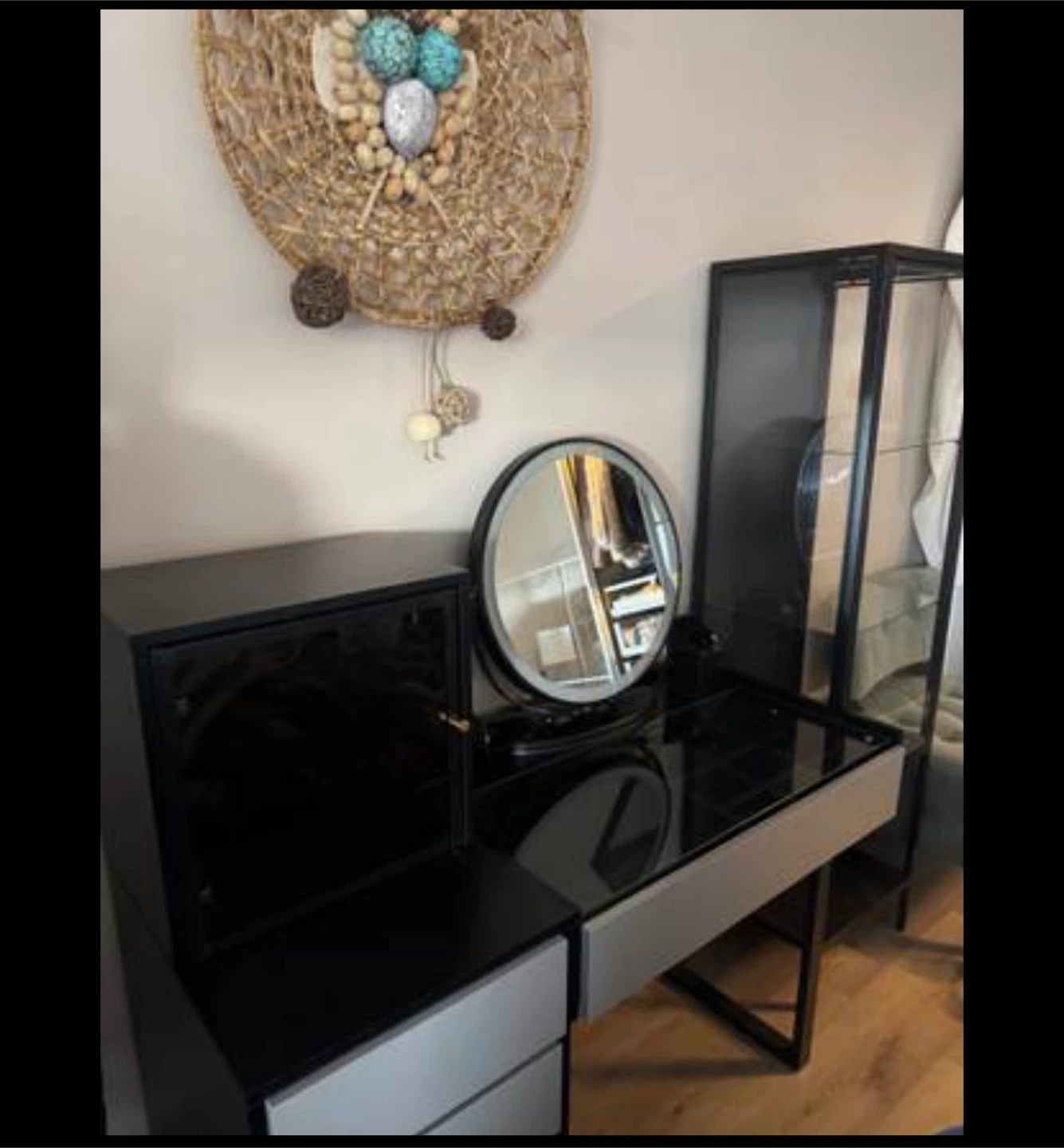 Vanity Desk with Light-Up Mirror and Storage - photo 2