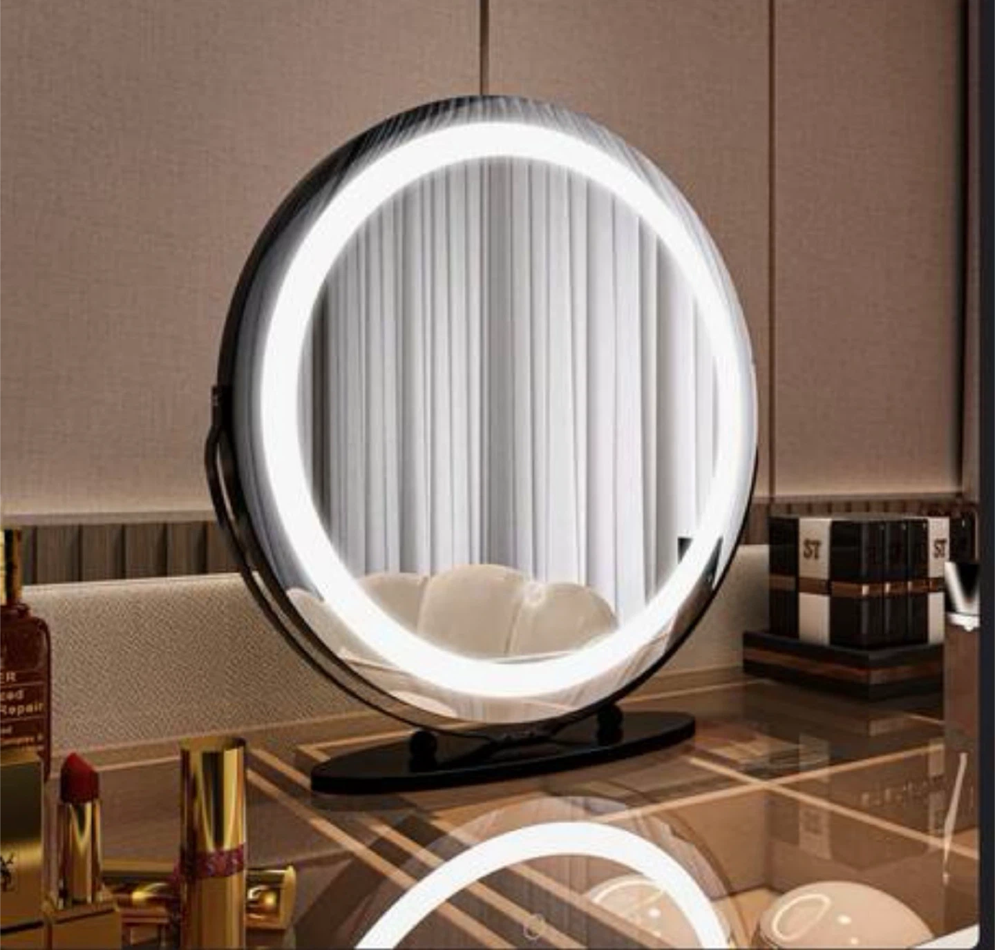 Vanity Desk with Light-Up Mirror and Storage - photo 3